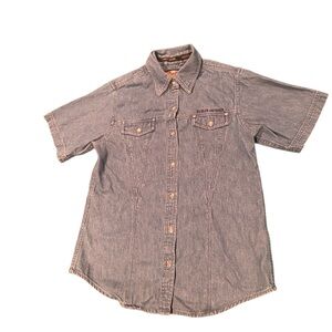Women’s Vintage Denim Short Sleeve Harley-Davidson button up shirt
